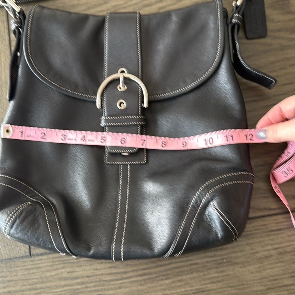 Coach Black Leather Soho Shoulder Bag with Silver Accents - Picture 10 of 12